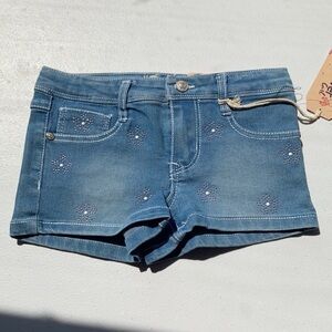 3/$12 Wallflower jean short  bead like accent flower jean short boho girls 5